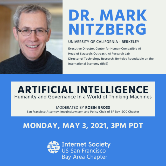 Dr. Mark Nitzberg webinar with Internet Society Bay Area Chapter on Monday, May 3, 2001 at 3pm PDT